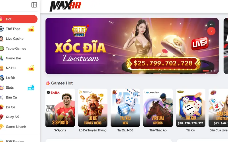 Max88 - Địa chỉ cá cược trực tuyến hàng đầu